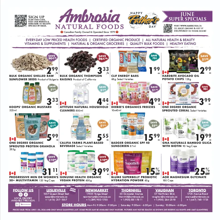  Ambrosia Natural Foods Sales from June 1 to June 30 2026 - flyer page 
