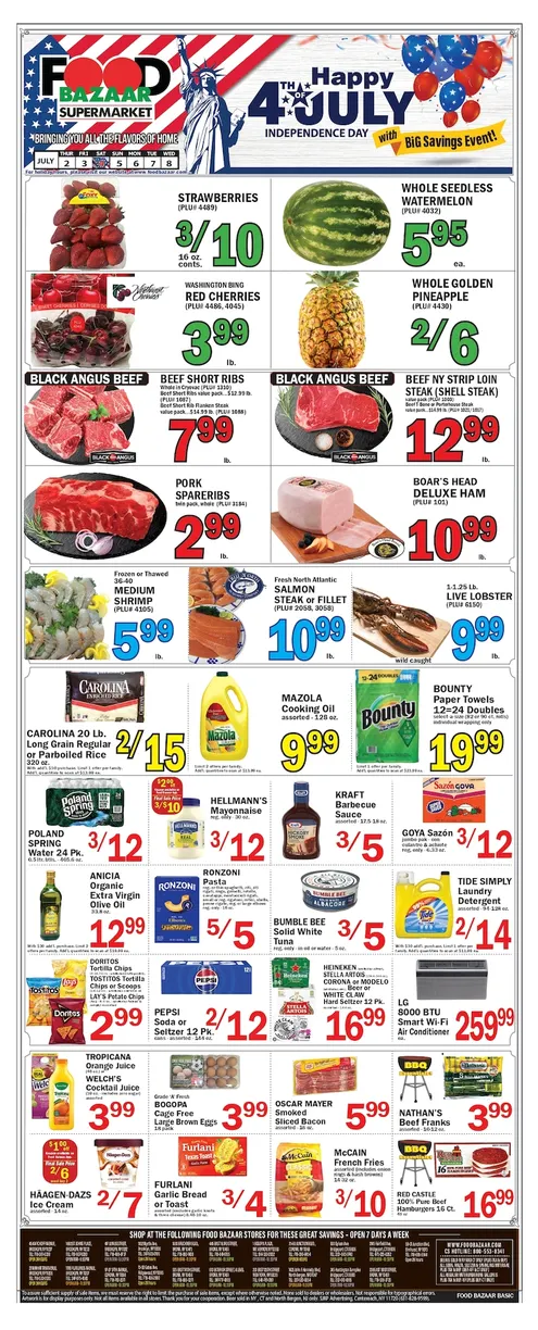 Weekly promotion Food Bazaar Sales spanning from July 2 to July 8 2026 - Page 1 for Catalogue 365