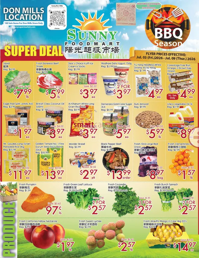 Sunny Food Mart Sales from July 3 to July 9 2026 - flyer page 1