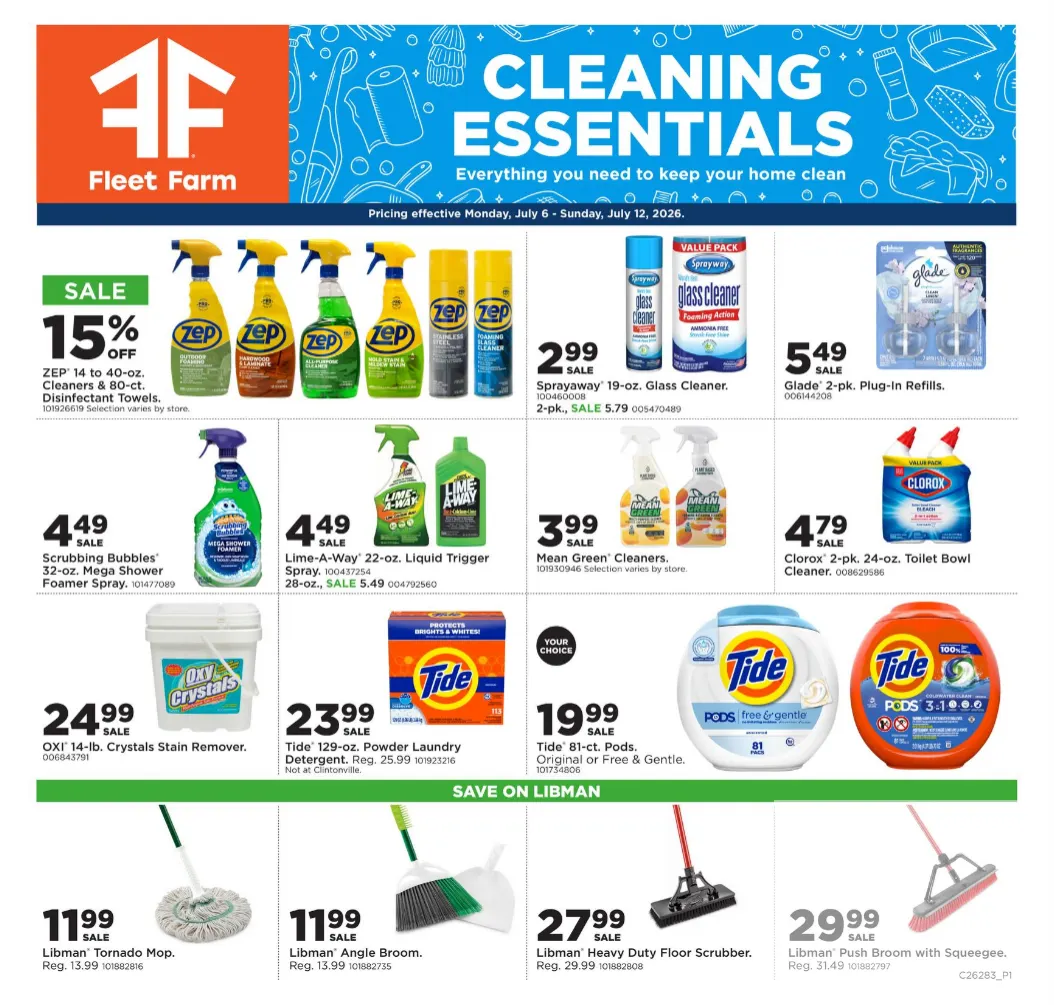 Weekly promotion Fleet Farm Sales spanning from July 6 to July 12 2026 - Page 1 for Catalogue 365