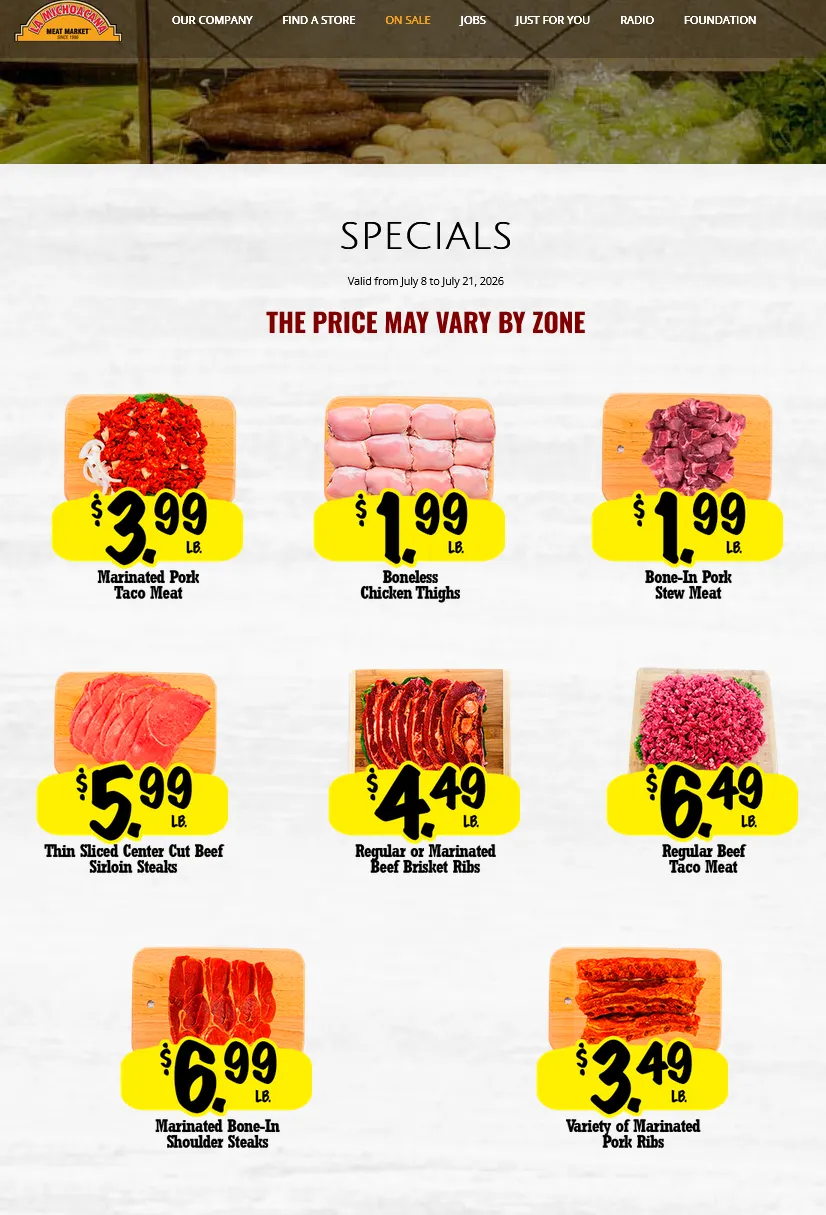 Weekly ad La Michoacana Meat Market Sales from July 8 to July 21 2026 - Page