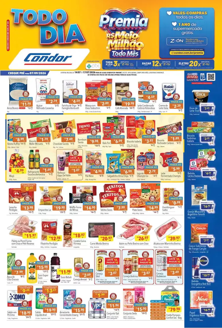 Encarte de Folhetos Supermercados Condor 14 de julho até 16 de julho 2026 - Pagina 1