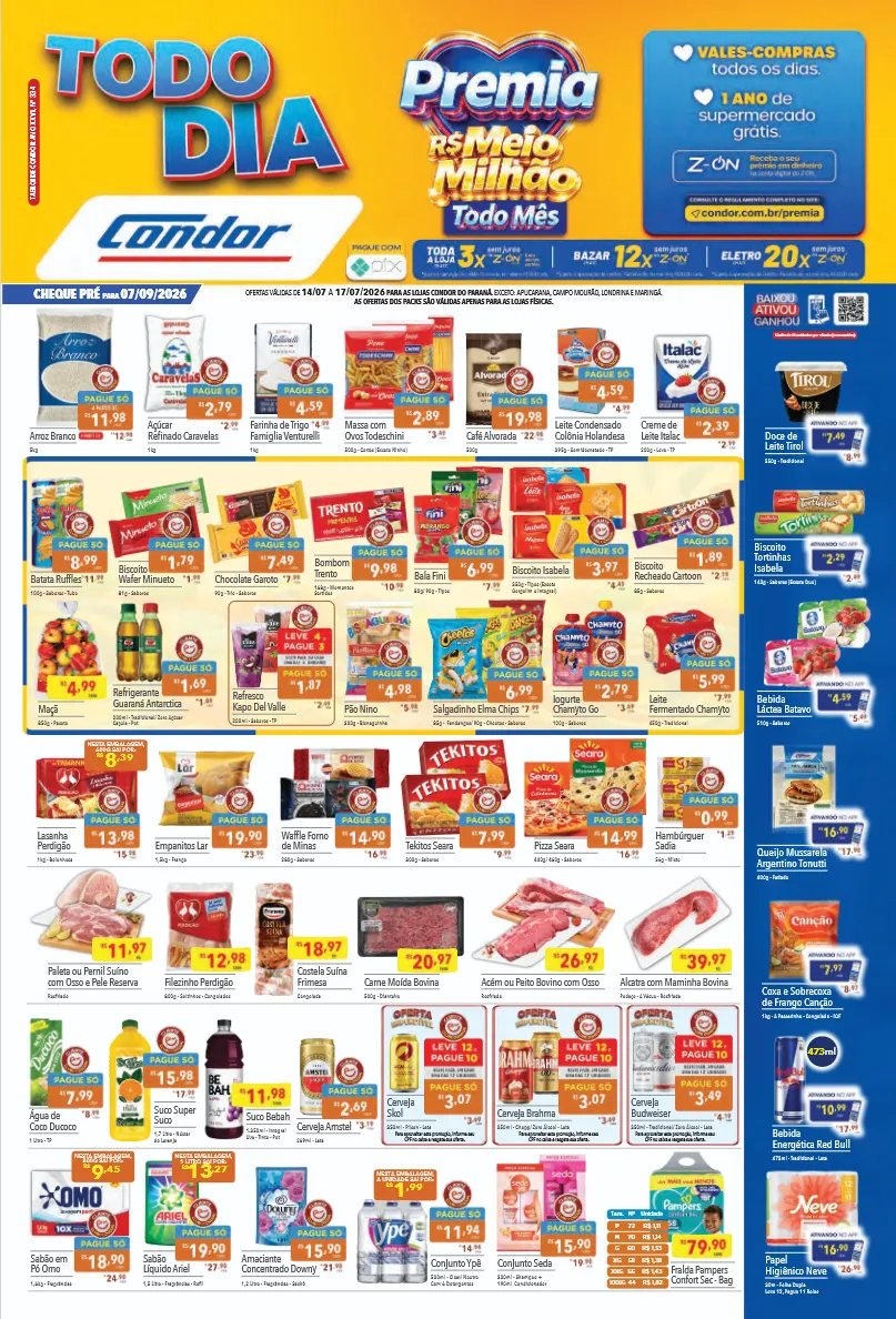 Encarte de Folhetos Supermercados Condor 14 de julho até 17 de julho 2026 - Pagina 1