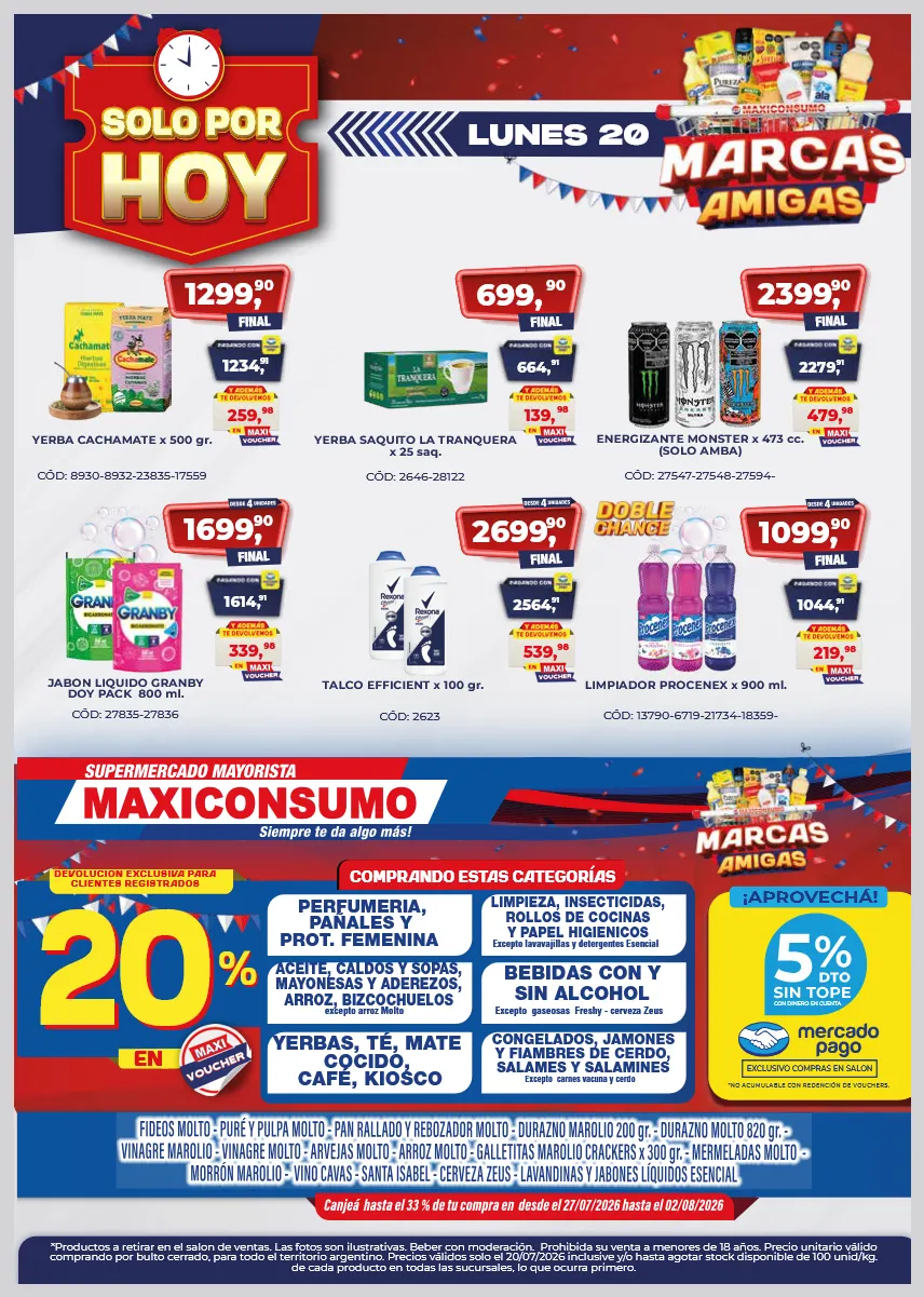 Ofertas de Maxiconsumo Ofertas 20 de julio al 20 de julio 2026 - Página 1 del catálogo