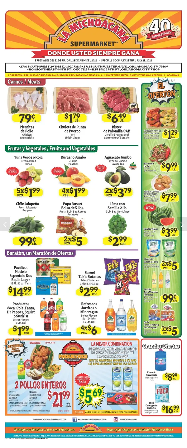 Weekly ad La Michoacana Meat Market Sales from July 22 to July 28 2026 - Page