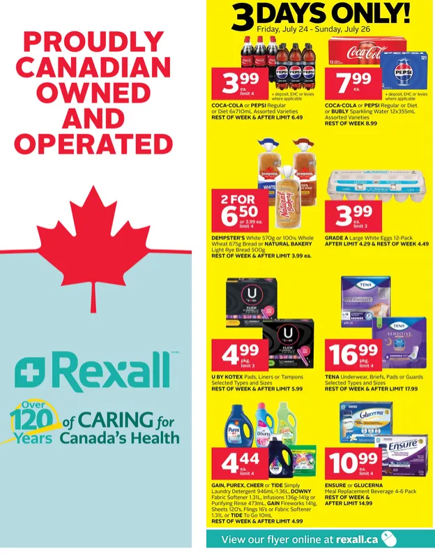 Rexall Sales from July 24 to July 30 2026 - flyer page 1