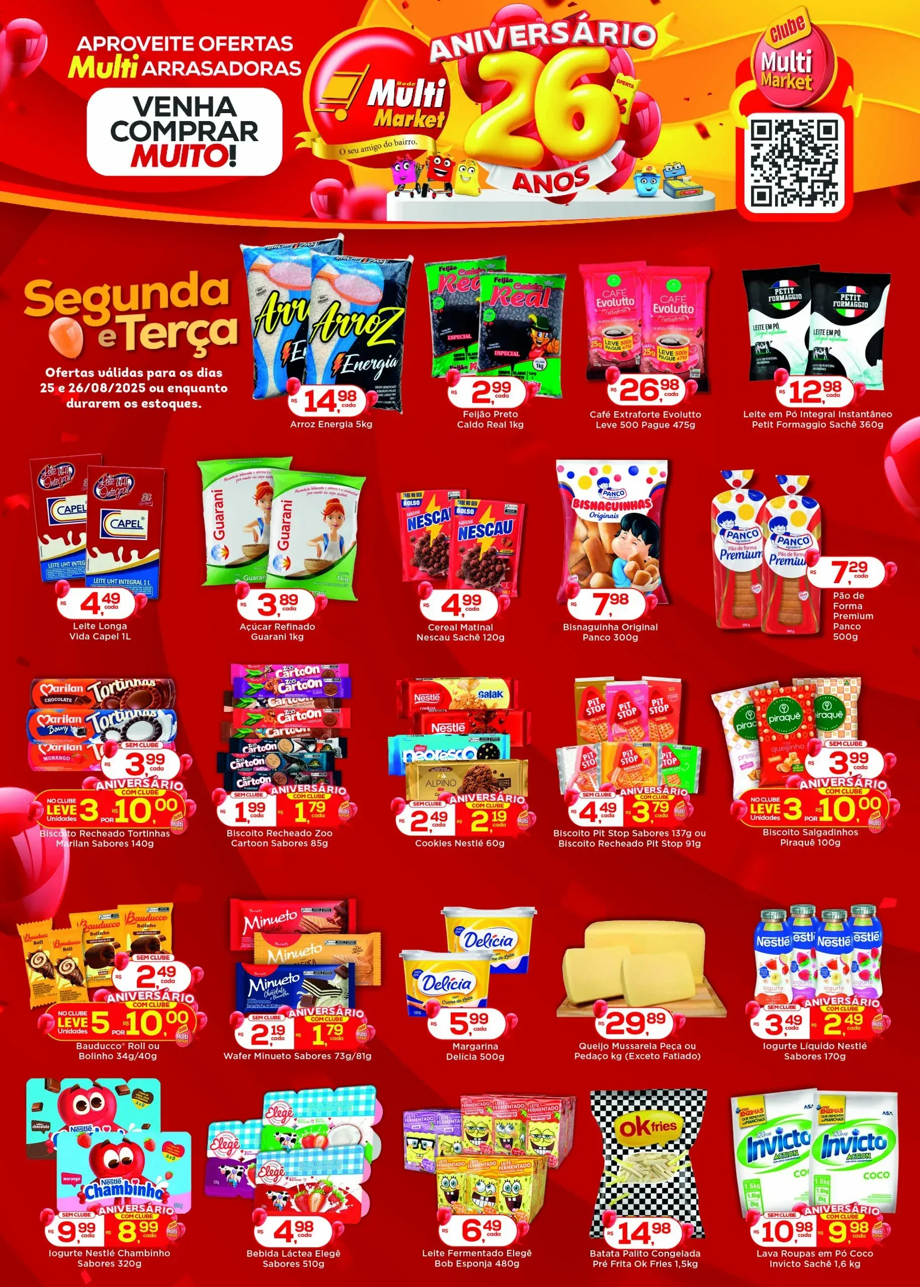 Encarte de  Folhetos Rede Multi Market 25 de agosto até 28 de agosto 2025 - Pagina 