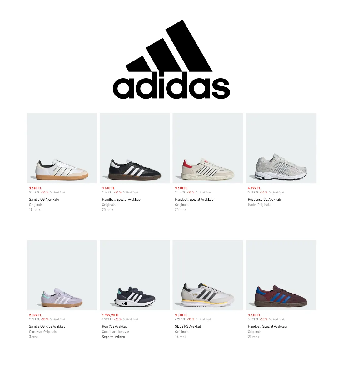 Adidas mağazasının özel fırsatı - 21 Ocak 11 Şubat 2025