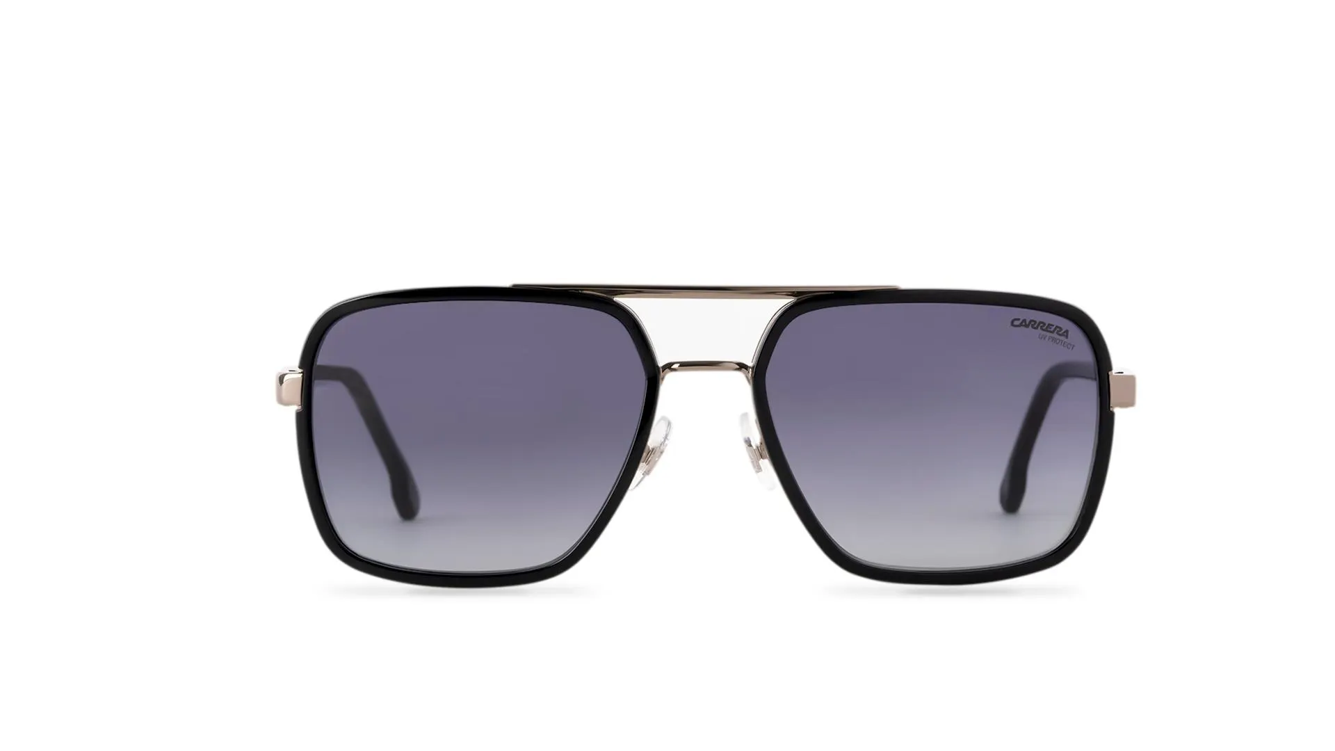 Men Rectangular Square Black and Ruthenium Sunglass