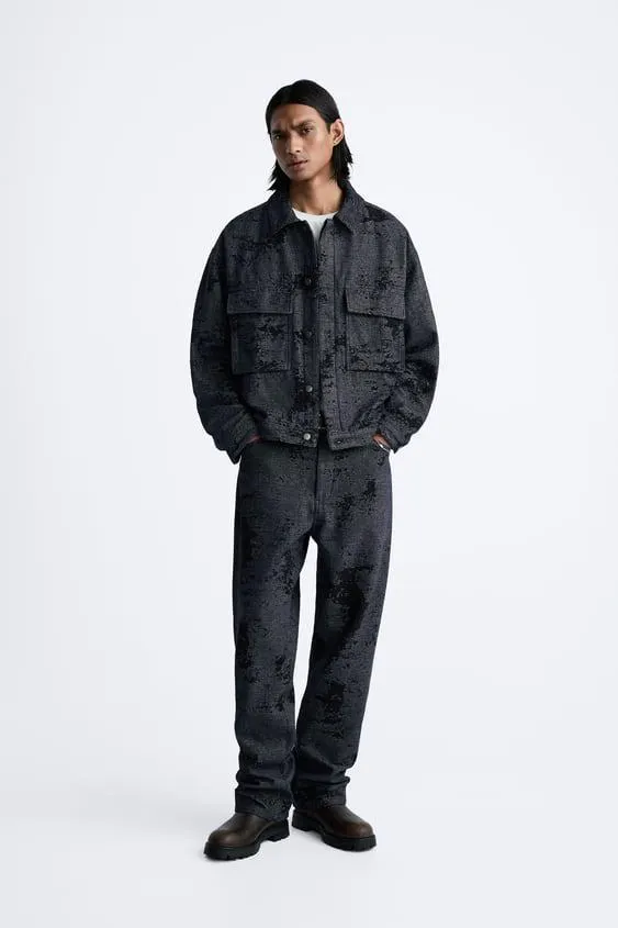 ABSTRACT JACQUARD JEANS