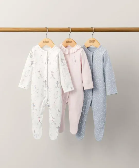 Dancing On Ice Sleepsuits (Set of 3) - Pink
