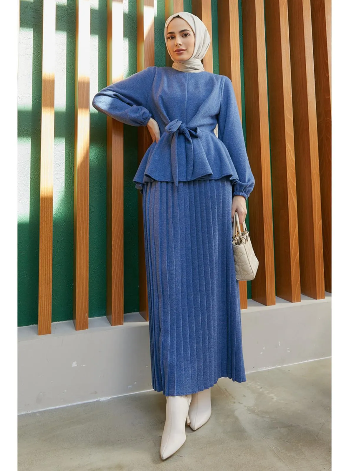 Skirt Sweater Set Indigo