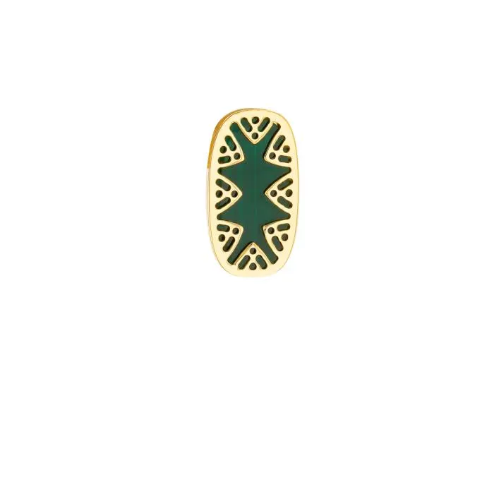 Amelia Alhambra Palace Mother Of Pearl Oval Stud Earrings in 18K Yellow Gold