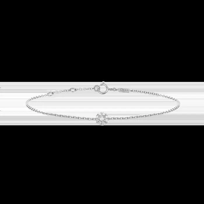 Djula Diamond Target Chain Bracelet in 18K White Gold