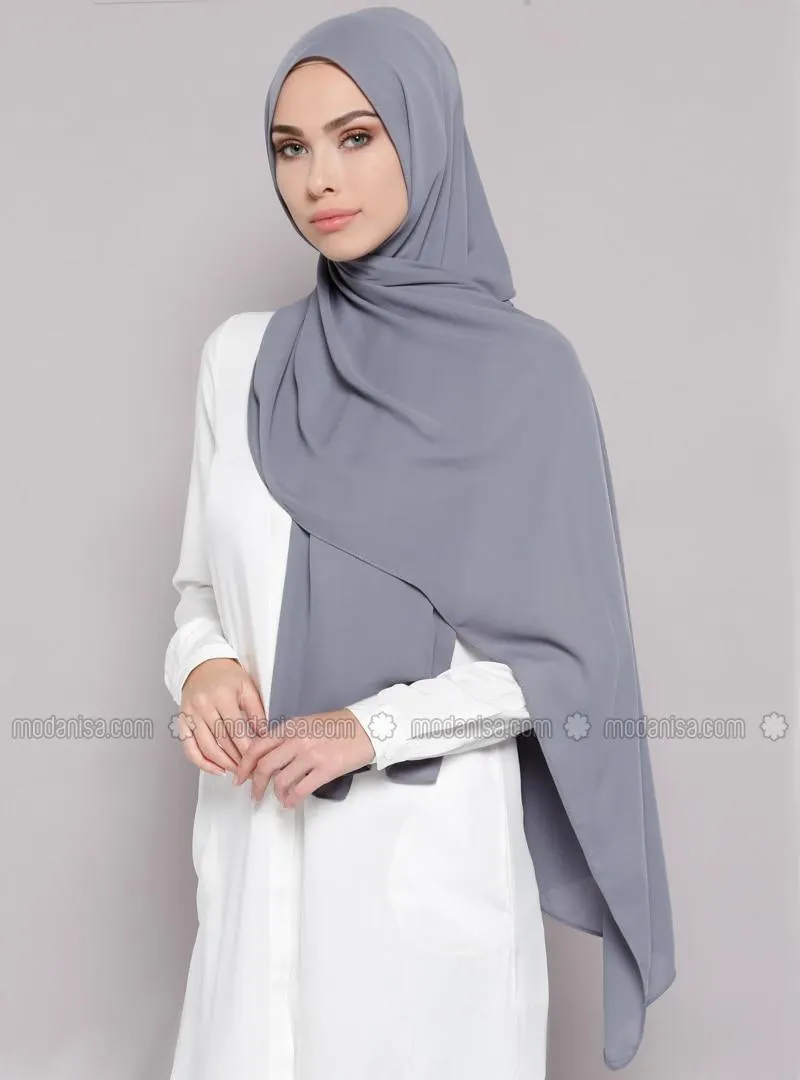 Crepe Shawl Gray