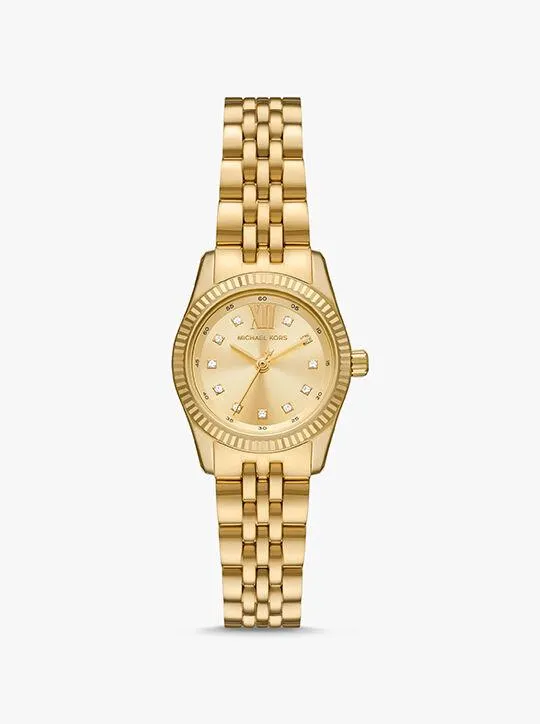 Michael Kors Lexington Three-Hand Gold-Tone Stainless Steel Watch