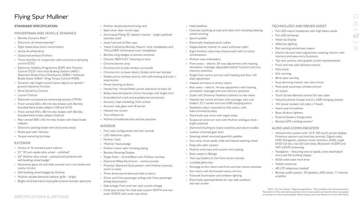 Flying Spur Range from 15 March to 15 September 2024 - Offers page 67