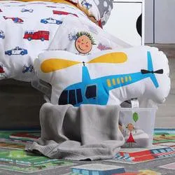 city-printed shaped cushion 37x56cm-blue