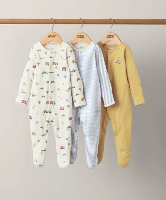 3 pack Brum Brum Sleepsuits