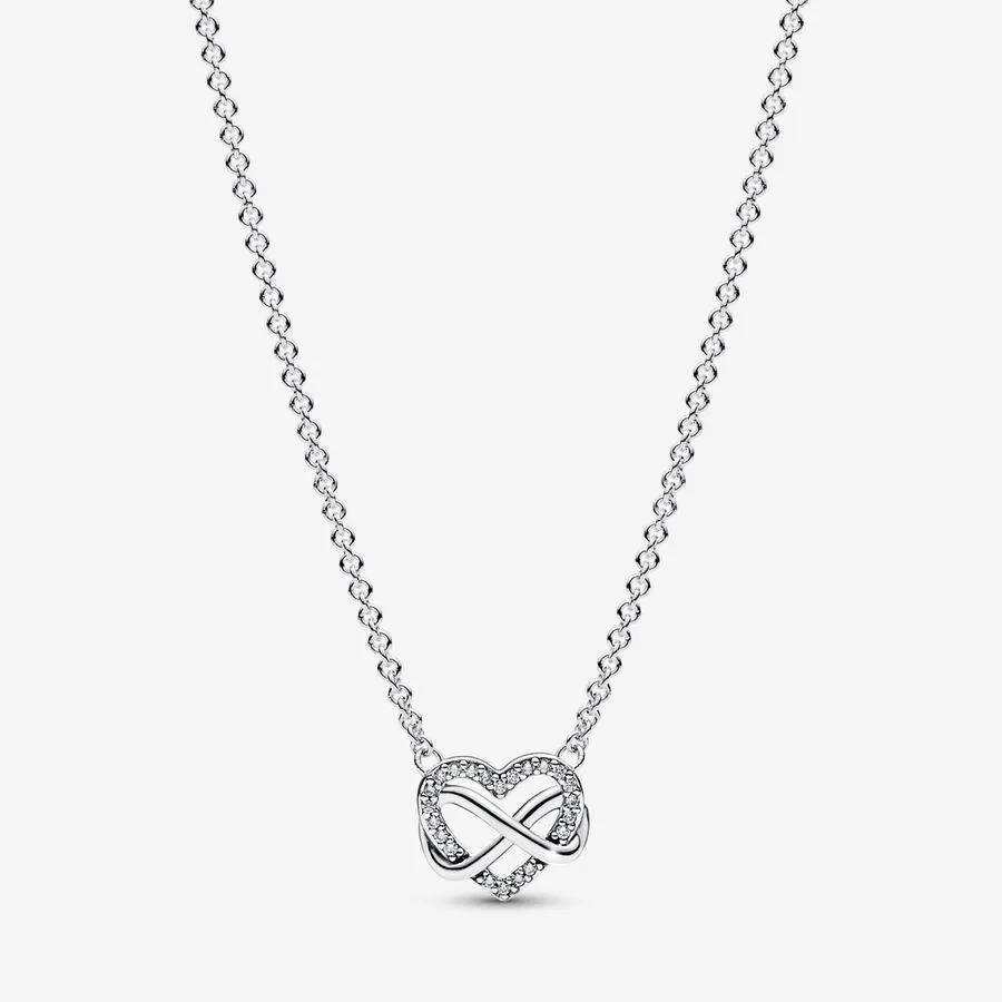 Sparkling Infinity Heart Collier Necklace