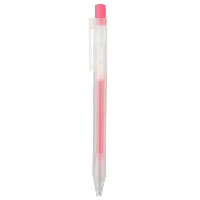 Gel Ink Knock Type Ballpoint Pen, 0.5 mm, Pink