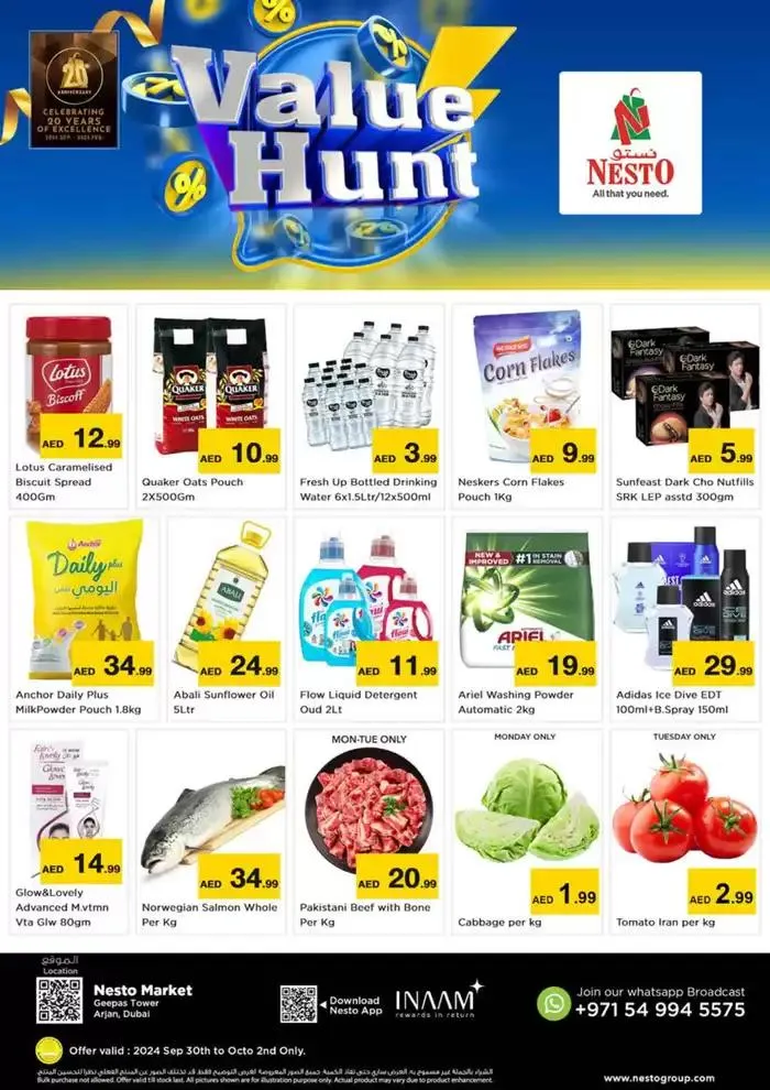 Value Hunt Nesto Arjan Dubai from 30 September to 2 October 2024 - Offers page 1