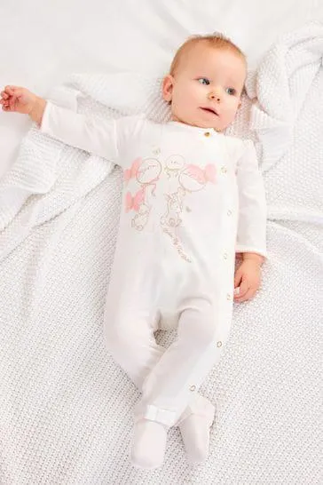 Baker by Ted Baker White Born In 2023 Sleepsuit