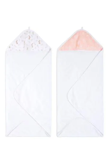 aden+anais Pink Essentials Hooded Blushing Bunnies Towel 2 Pack