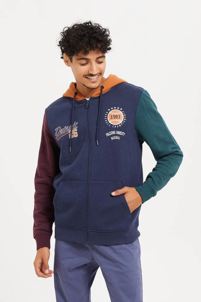 Men Multicolour Hooded Sweatshirt