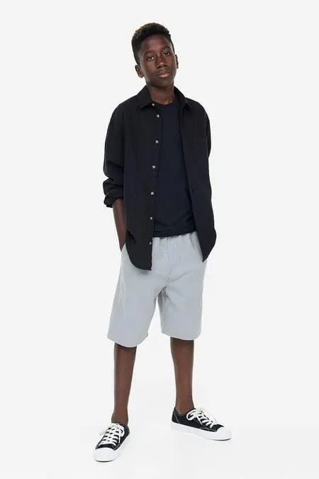 Linen-blend shorts