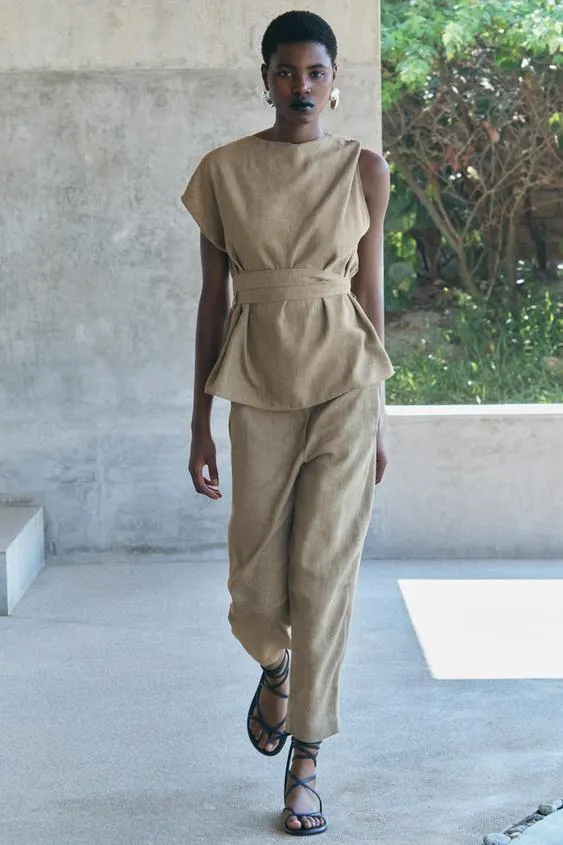 ZW COLLECTION LINEN BLEND TOP