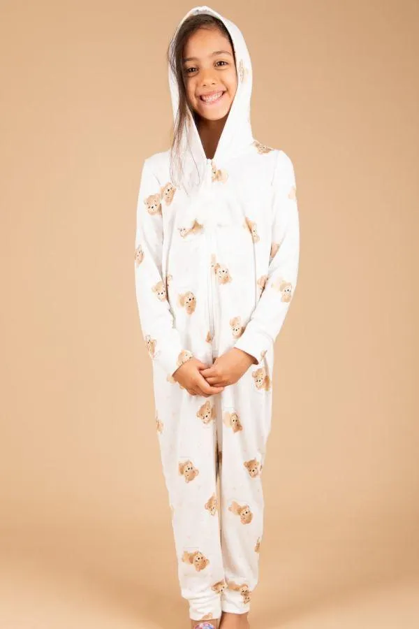 Girls White Bear Cloud Onesie
