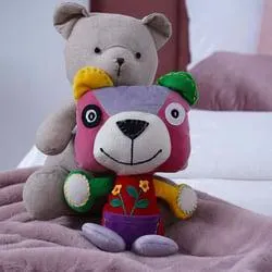 crazy bear soft toy 33cm blue