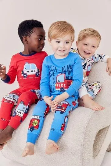 Long Sleeve 3 Pack Pyjamas Set (9mths-8yrs)
