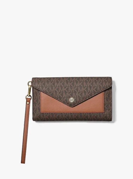 Jet Set Large Signature Logo Envelope Wristlet