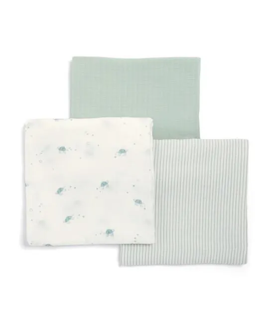 Large Turtle Muslin Cloths - 3 Pack
