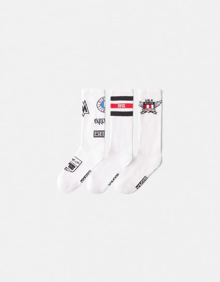 Pack of 3 pairs of printed socks