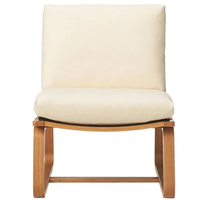 Oak Wood Living Dining Sofa Chair, W 55 x D 78 x H 77 cm, White