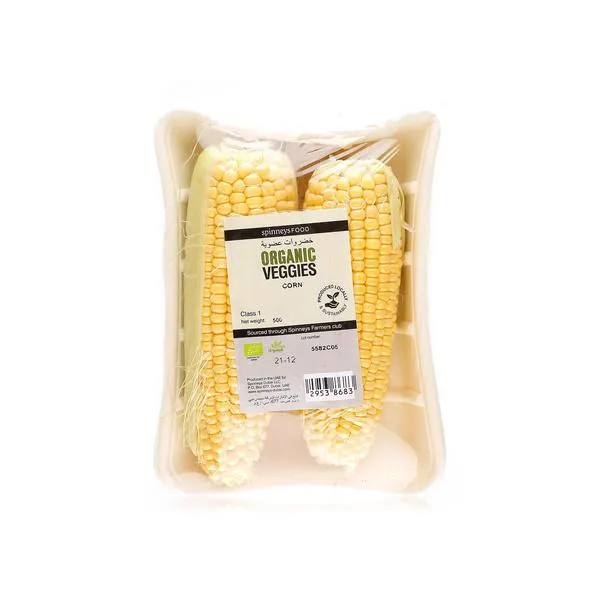 SpinneysFOOD organic sweetcorn local 500g pack