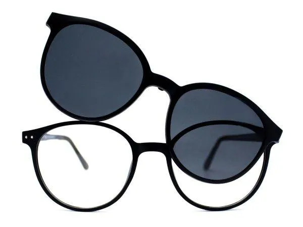 Round Black Clip-on Frame