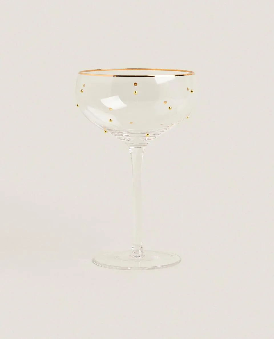 JUICE GLASS WITH GOLD DOT