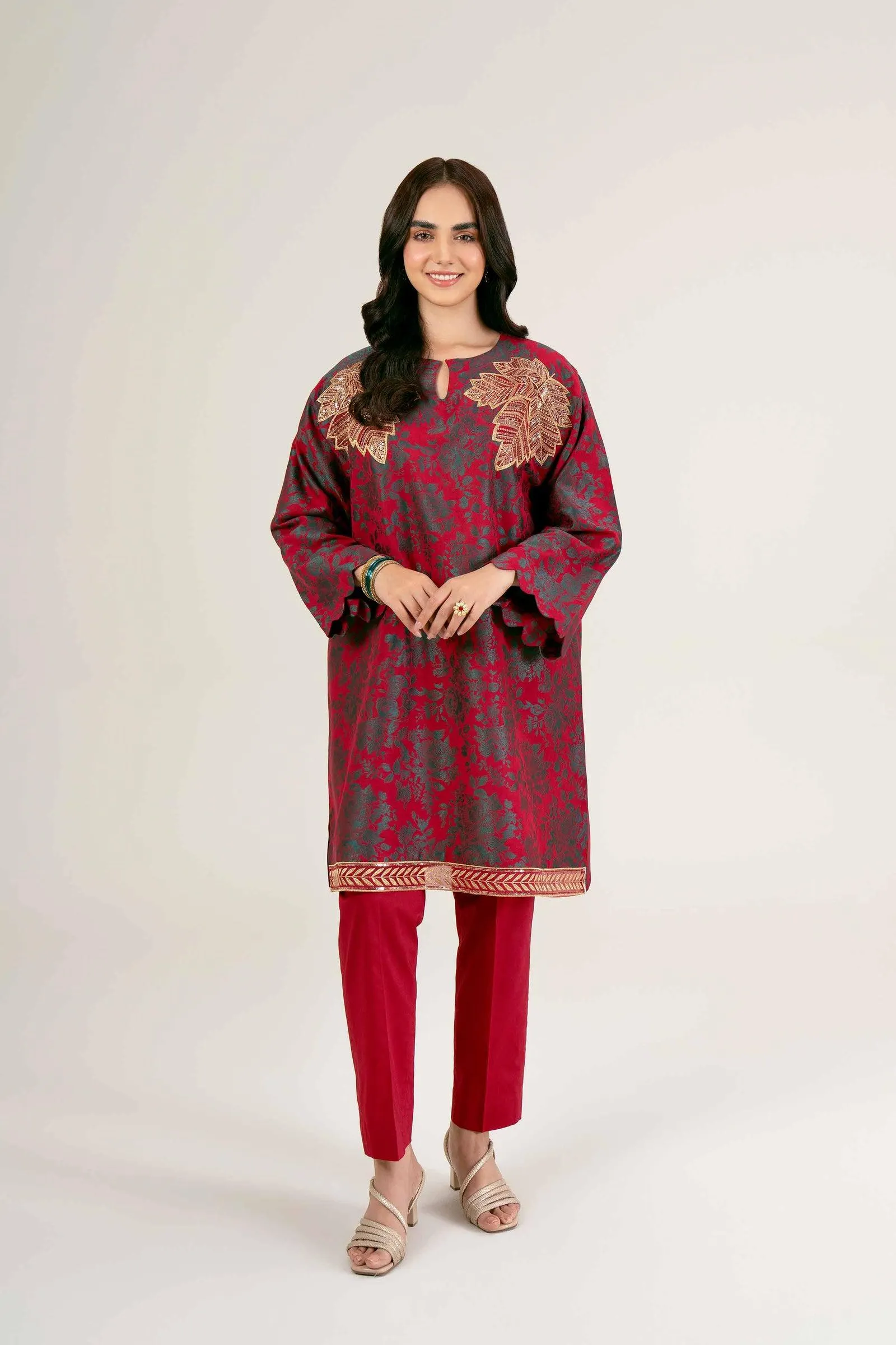2 Piece - Jacquard Embroidered Suit - 42401750