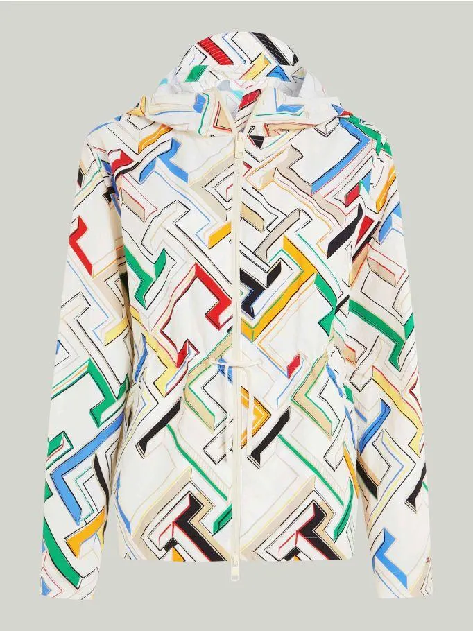Sport TH Monogram Water Repellent Waisted Hooded Jacket