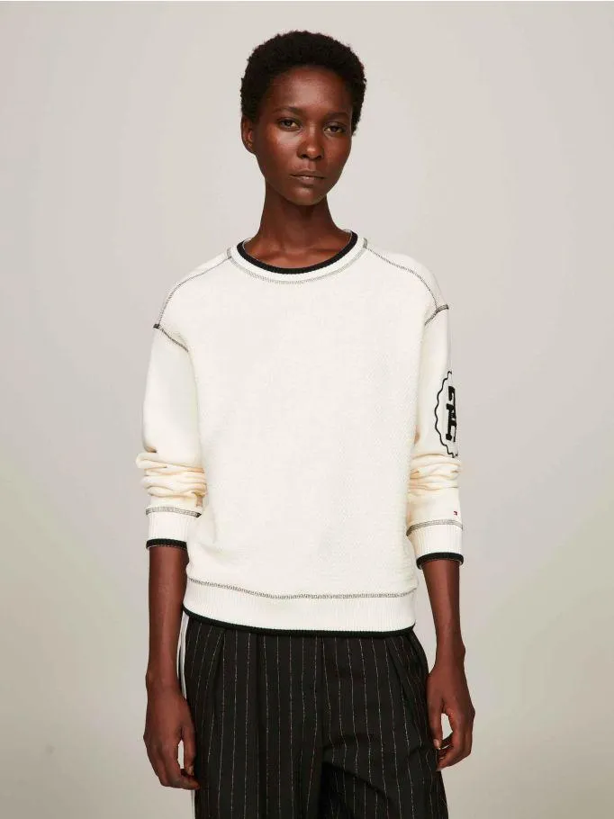 TH Monogram Textured Regular Fit Sweatshirt