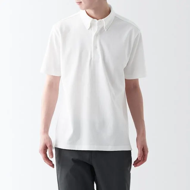 Cool Touch Pique Short Sleeve Button Down Polo Shirt