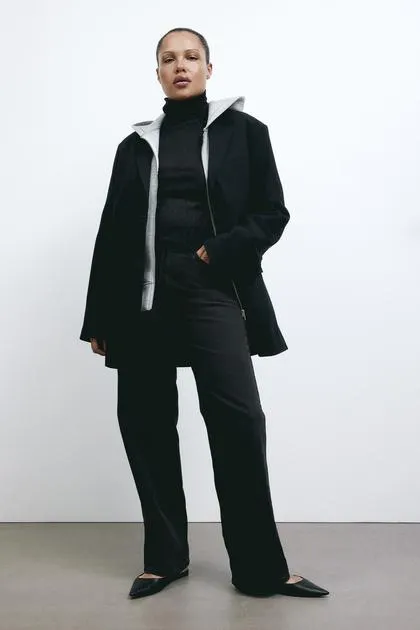 Viscose polo-neck top