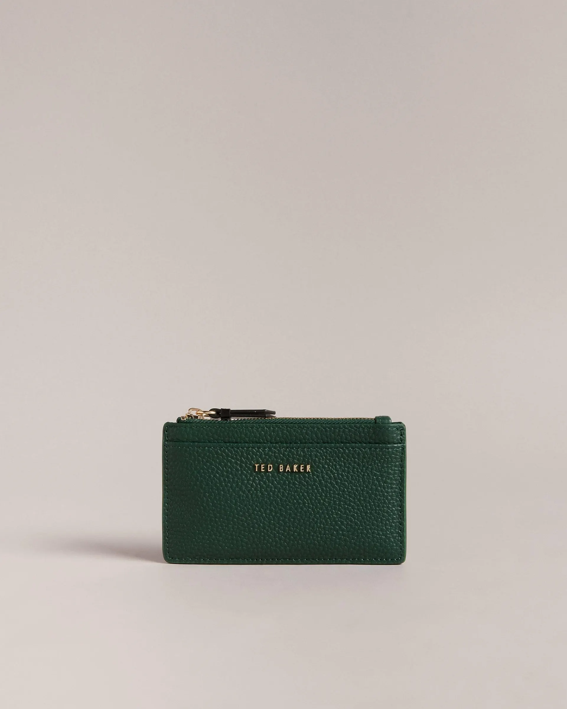 Webbing Zip Leather Card Holder