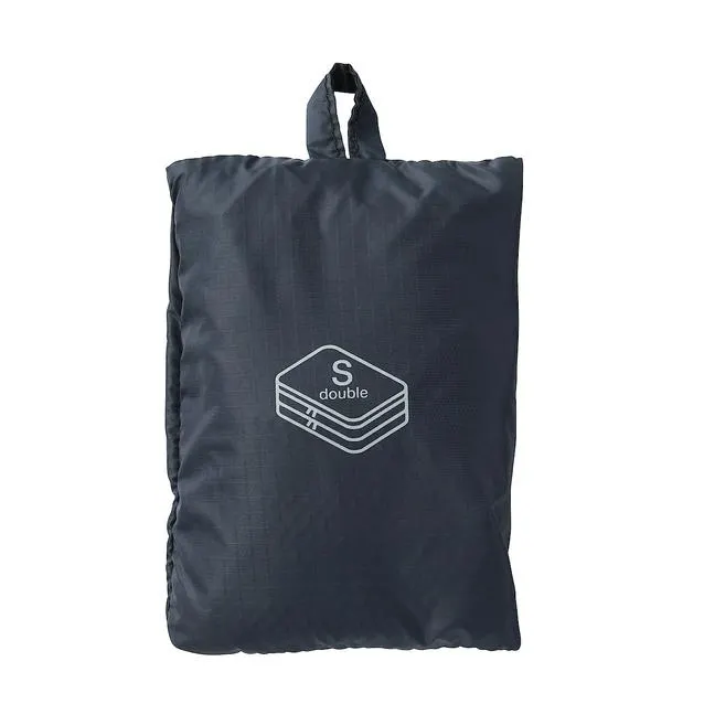 Recycled Nylon Gusset Case, Double Type, W 20 x D 26 x H 10 cm, S, Black