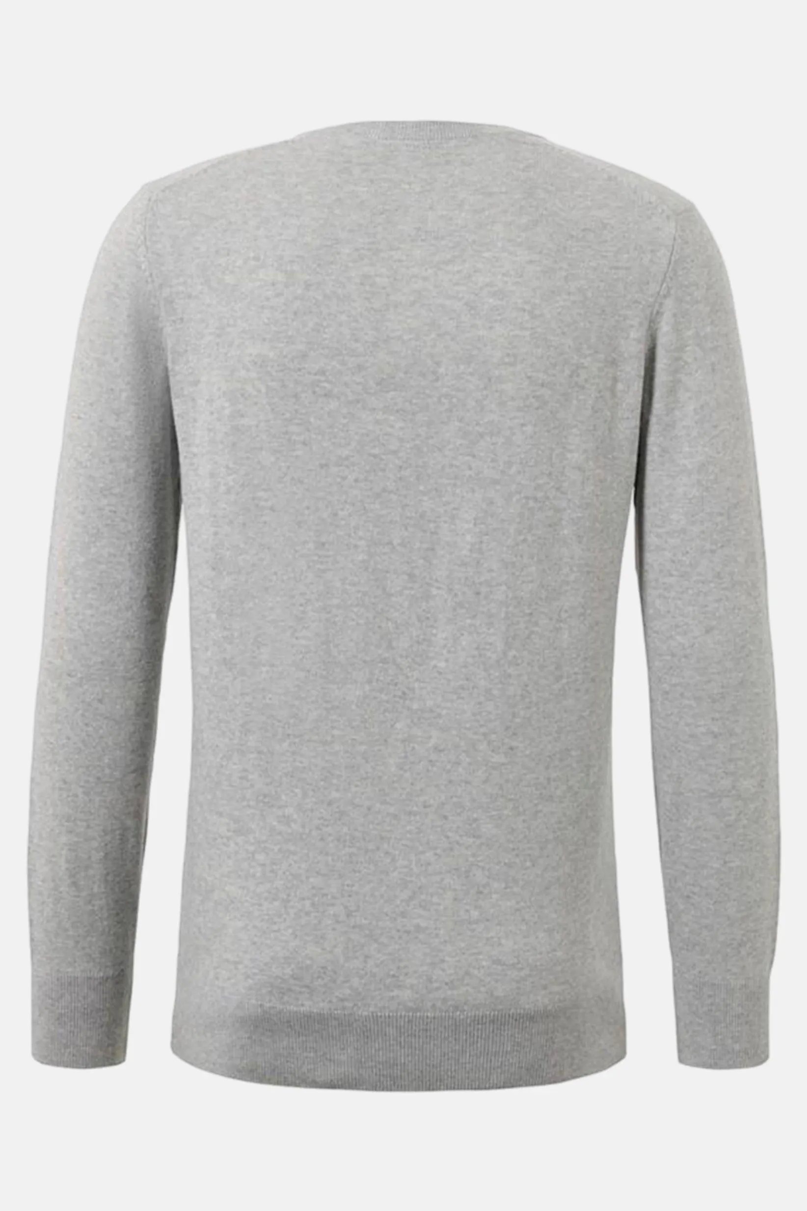 Men V Neck Long Sleeve Kitted Sweater, Grey
