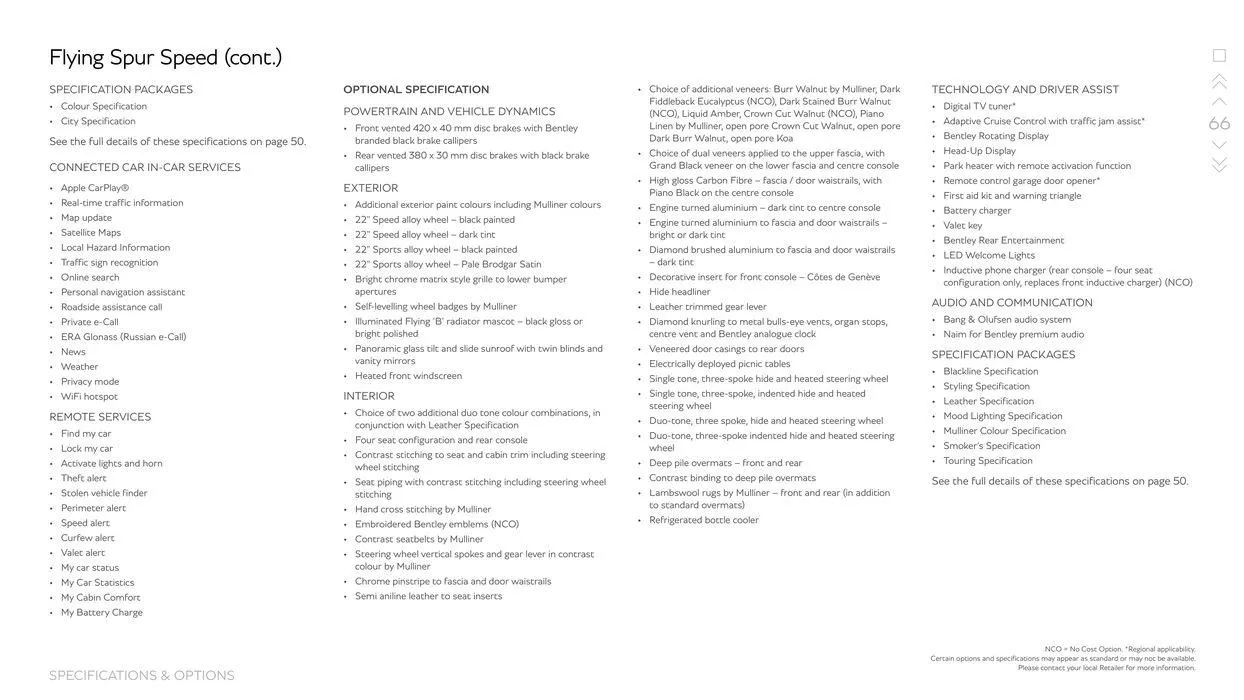 Flying Spur Range from 15 March to 15 September 2024 - Offers page 66